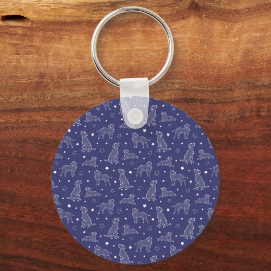 Porte-clés Paw Print Cookies Blue Pattern Monogram (Verso)