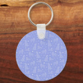 Porte-clés Paw Print Cookies Light Blue Pattern Monogram (Verso)