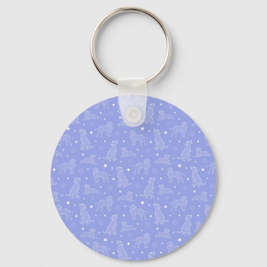 Porte-clés Paw Print Cookies Light Blue Pattern Monogram (Verso)