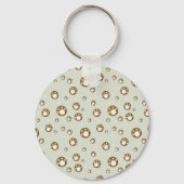 Porte-clés Paw Print Cookies Light Green Pattern Monogram (Verso)