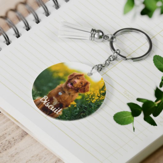 Porte-clés Paw Print Cookies Light Pink Pattern Monogram