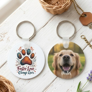 Porte-clés Paw Print Dog Mom Rescue Advocate