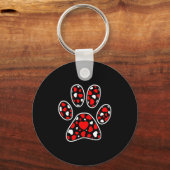 Porte-clés Paw Print Heart Pattern Valentines Day Cute Dog Pu (Recto)