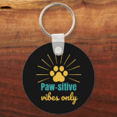 Porte-clés Paw-sitive Vibes Only cat lover (Verso)