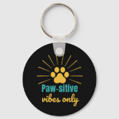 Porte-clés Paw-sitive Vibes Only cat lover (Verso)