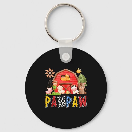 Porte-clés Pawpaw Red Farm Cow Birthday Boy Matching Family P (Recto)