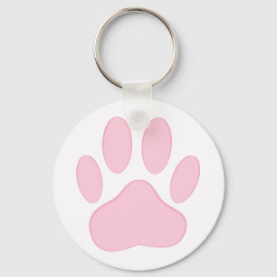 Porte-clés Pawprint de chien rose