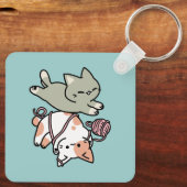 Porte-clés Paws and Play – Adorable Cat Illustration (Verso)