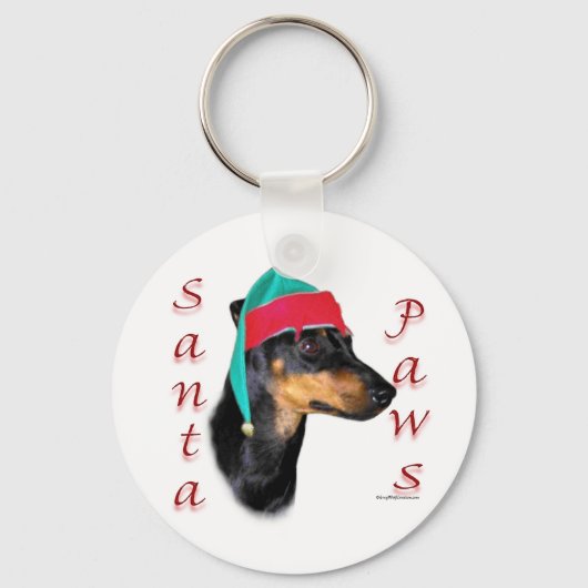 Porte-clés Paws de Manchester Terrier Père Noël (Recto)