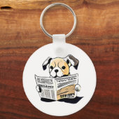 Porte-clés Pawsitive News Chien Lecture Journal T-shirt (Recto)