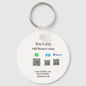 Porte-clés Paypal Cashapp venmo scan pour payer QR ajouter en (Verso)