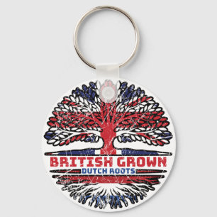 Porte-clés Pays-Bas Dutch Royaume-Uni British Tree