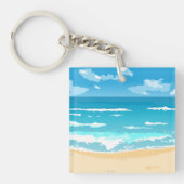 Porte-clés Paysage côtier tropical d'Ocean Beach (Devant)