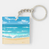 Porte-clés Paysage côtier tropical d'Ocean Beach (Dos)