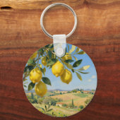 Porte-clés Paysage d'arbre à citrons de Toscane (Verso)