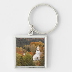 Porte-clés Paysage d'automne avec église, Vermont, États-Un