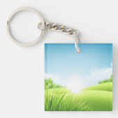 Porte-clés Paysage de champ vert ensoleillé (Devant)