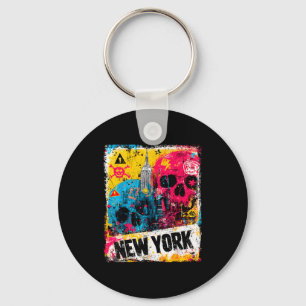 Porte-clés Paysage de New York punk grunge vintage rétro graf