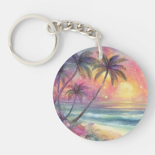 Porte-clés Paysage de plage tropicale de rêve (Devant)