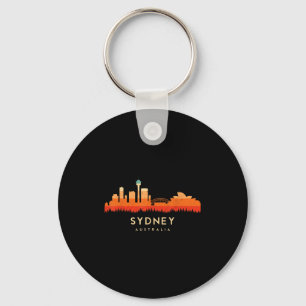 Porte-clés Paysage de style rétro vintage Sun Skyline Sydney