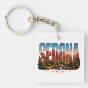 Porte-clés Paysage désertique de roche rouge de Sedona Arizon