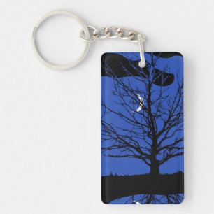 Porte-clés Paysage lunaire en bleu et noir de Cobalt