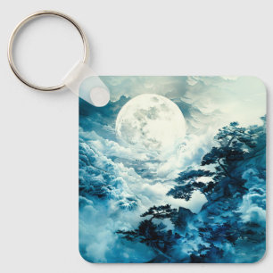 Porte-clés Paysage mystique de montagne au clair de lune