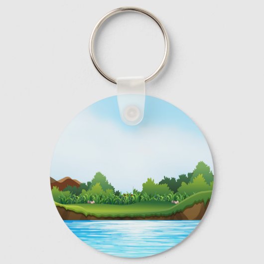 Porte-clés Paysage naturel avec réservoir de rivière-22805 (Recto)