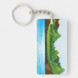 Porte-clés Paysage naturel avec réservoir de rivière-22805