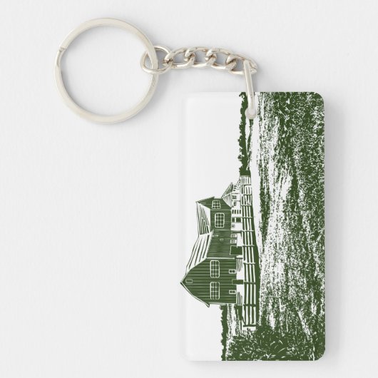 Porte-clés Paysage rural maison de ferme de style coupe (Devant)