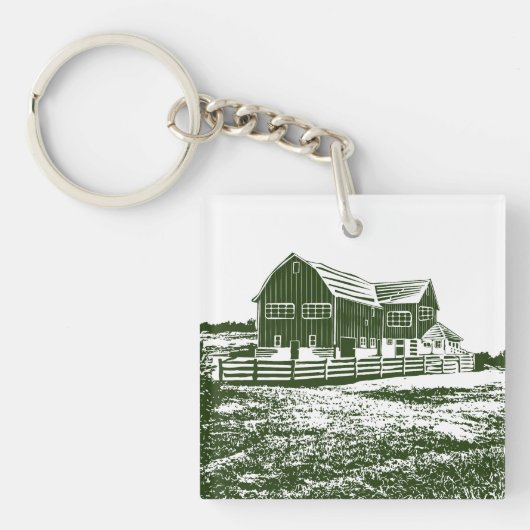 Porte-clés Paysage rural maison de ferme de style coupe (Devant)