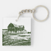 Porte-clés Paysage rural maison de ferme de style coupe (Dos)