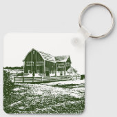 Porte-clés Paysage rural maison de ferme de style coupe (Dos)