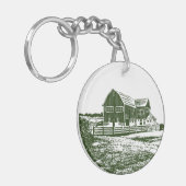 Porte-clés Paysage rural maison de ferme de style coupe (Devant gauche)