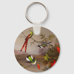 Porte-clés Paysage tropical avec dix colibris
