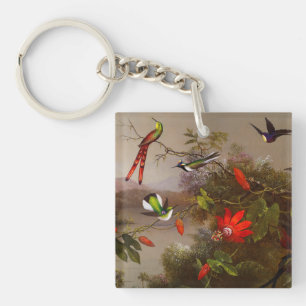 Porte-clés Paysage tropical avec dix colibris