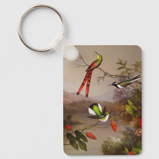 Porte-clés Paysage tropical avec dix colibris (Recto)