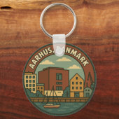 Porte-clés Paysage urbain d'Aarhus Danemark (Verso)