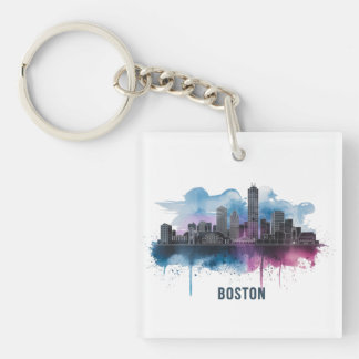 Porte-clés Paysage urbain de la ville de Boston, paysage urba