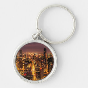 Porte-clés Paysage urbain de nuit de Chicago