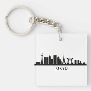 Porte-clés Paysage urbain du Japon Silhouette de la skyline