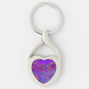 Porte-clés Paysage Violet Impressionniste Psychédélique