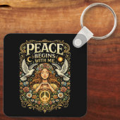Porte-clés Peace Begins Within (Verso)