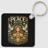 Porte-clés Peace Begins Within (Dos)