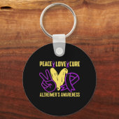 Porte-clés Peace Cure Love La sensibilisation à Alzheimer (Verso)