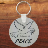 Porte-clés Peace Dove Button with scripture (Recto)