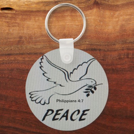 Porte-clés Peace Dove Key Chain with scripture (Recto)