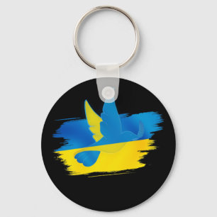 Porte-clés Peace dove ukraine flag blue and yellow