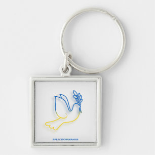 Porte-clés Peace for Ukraine Square Keychain