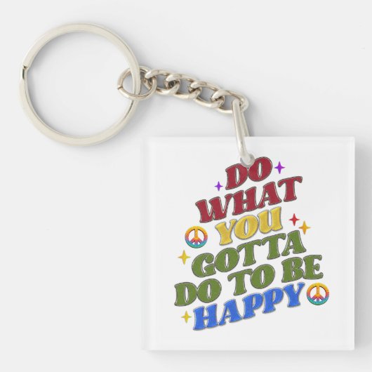 Porte-clés Peace Hippie Happy Encouragement Positivity  (Devant)